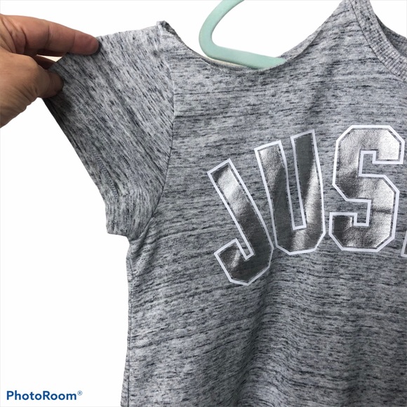 Justice Active Cropped Top Grey T-Shirt Small - Picture 3 of 4